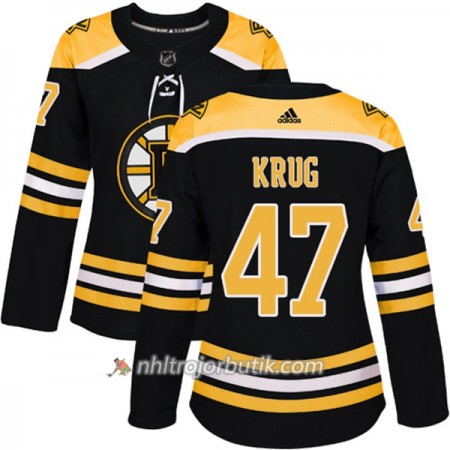 Dame Ishockey Boston Bruins Tröja Torey Krug 47 Adidas 2017-2018 Svart Authentic